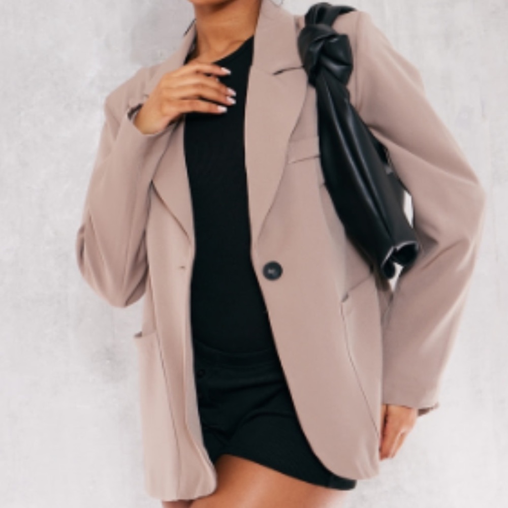 PrettyLittleThing Tan Blazer Classic Suit Jacket